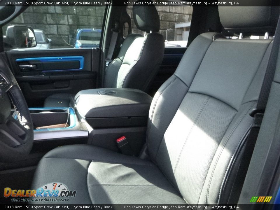 2018 Ram 1500 Sport Crew Cab 4x4 Hydro Blue Pearl / Black Photo #14
