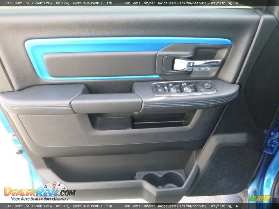 2018 Ram 1500 Sport Crew Cab 4x4 Hydro Blue Pearl / Black Photo #15