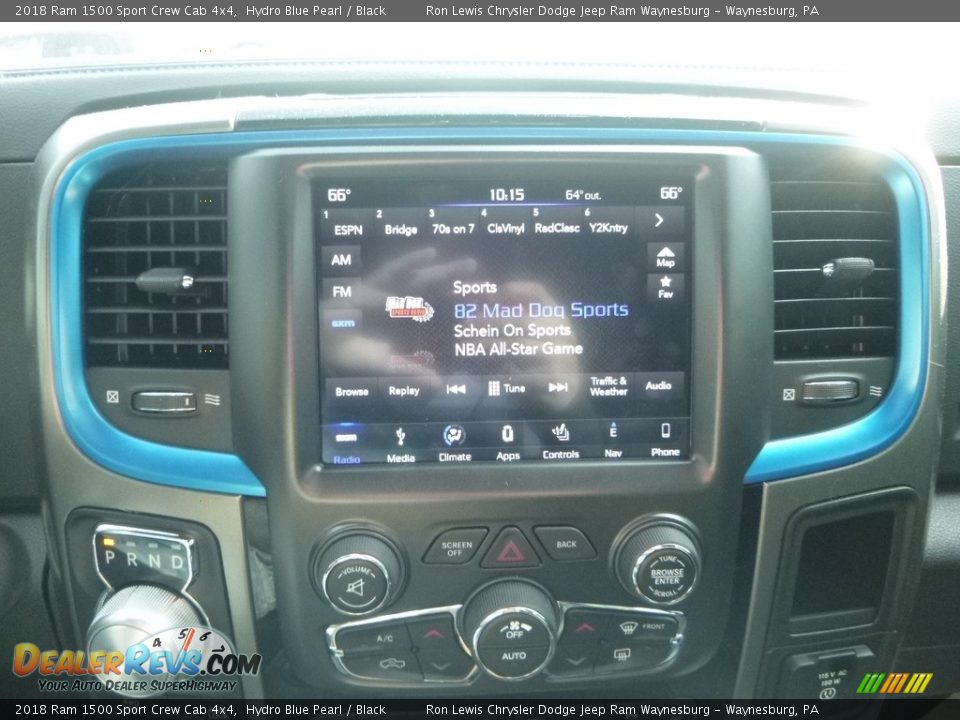 2018 Ram 1500 Sport Crew Cab 4x4 Hydro Blue Pearl / Black Photo #17