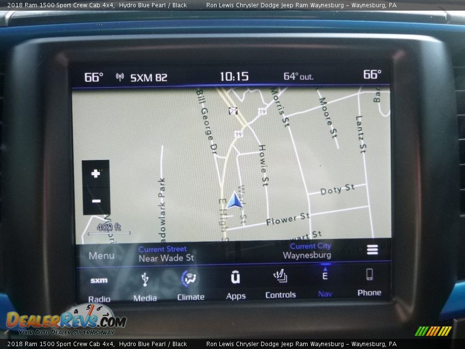 2018 Ram 1500 Sport Crew Cab 4x4 Hydro Blue Pearl / Black Photo #18