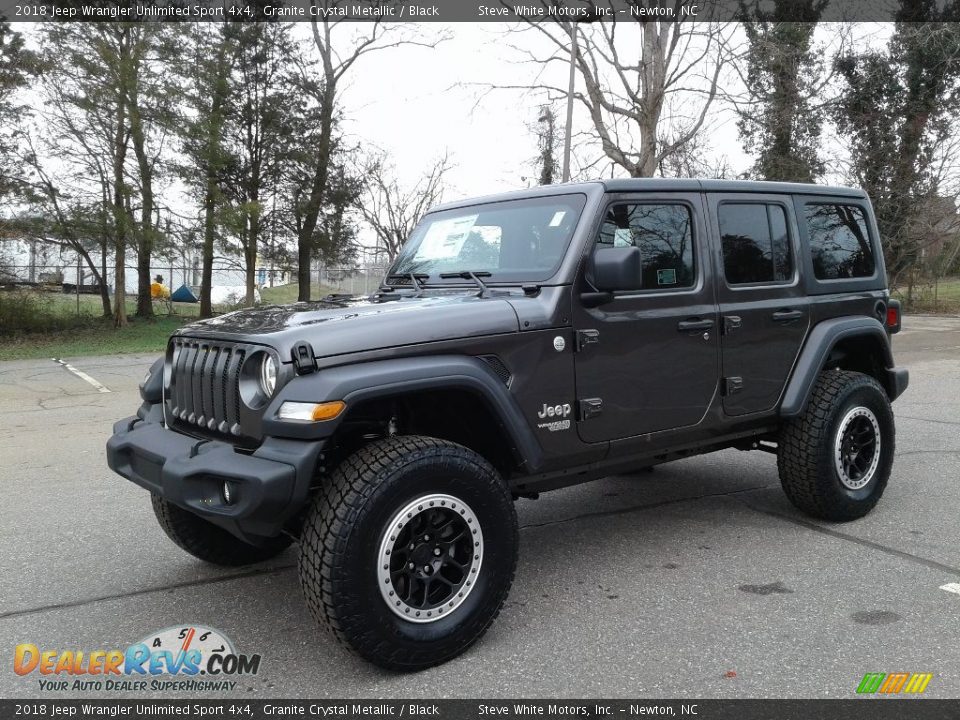 2018 Jeep Wrangler Unlimited Sport 4x4 Granite Crystal Metallic / Black Photo #2