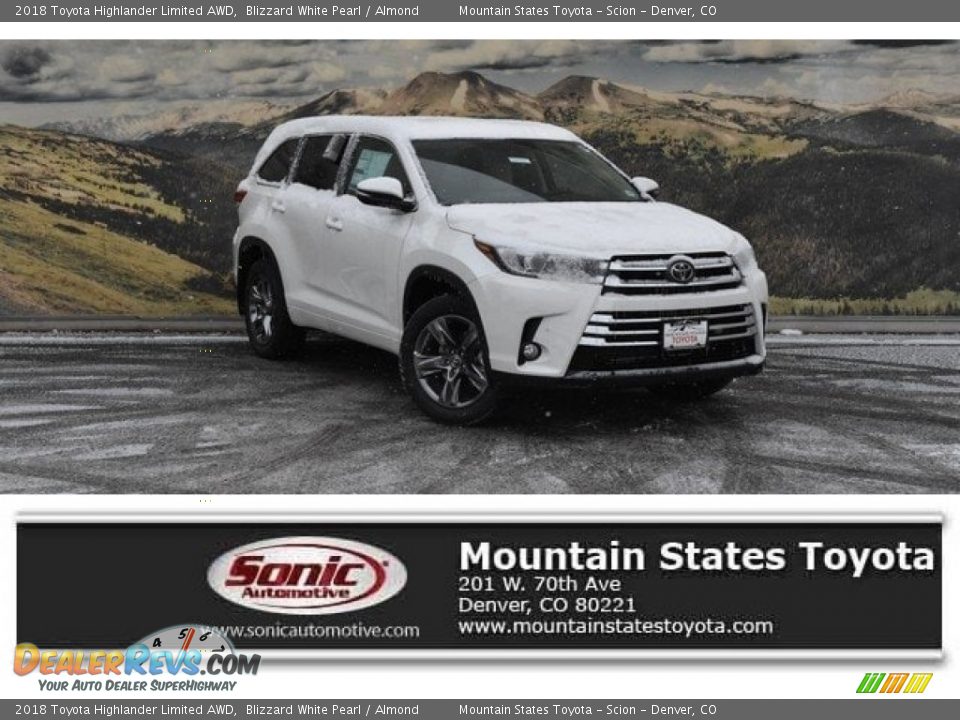 2018 Toyota Highlander Limited AWD Blizzard White Pearl / Almond Photo #1