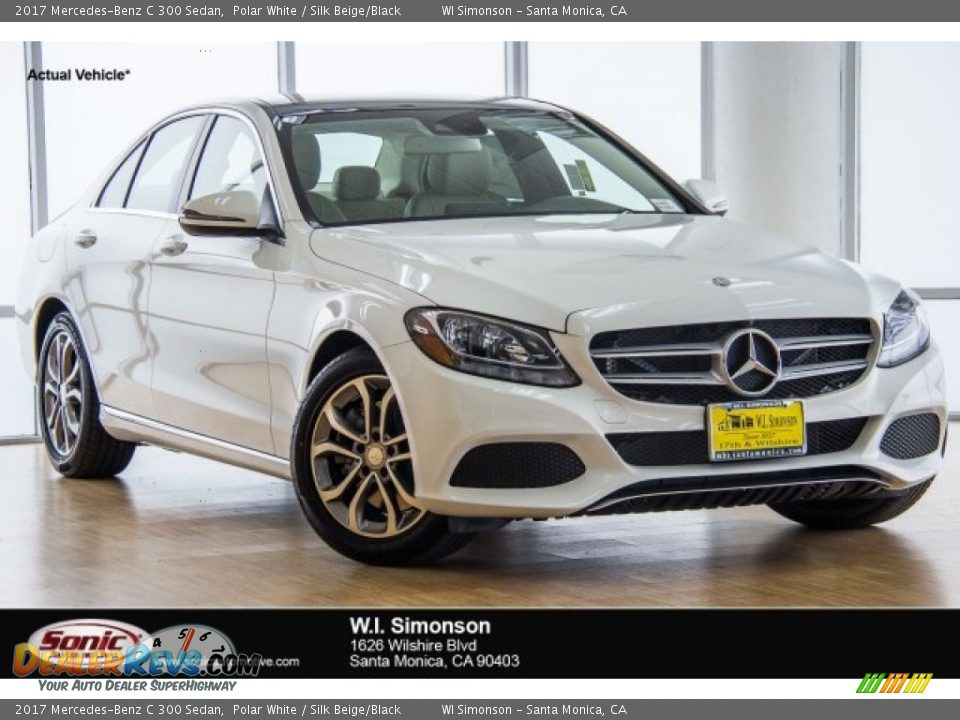 2017 Mercedes-Benz C 300 Sedan Polar White / Silk Beige/Black Photo #1