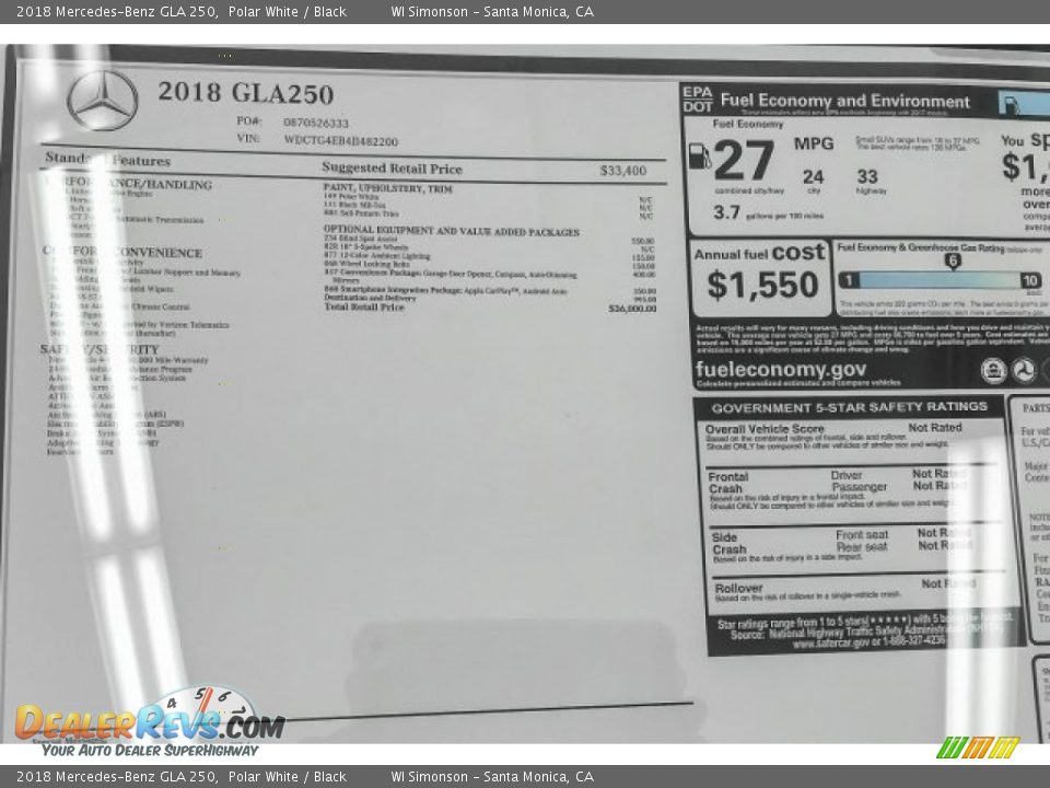 2018 Mercedes-Benz GLA 250 Polar White / Black Photo #10