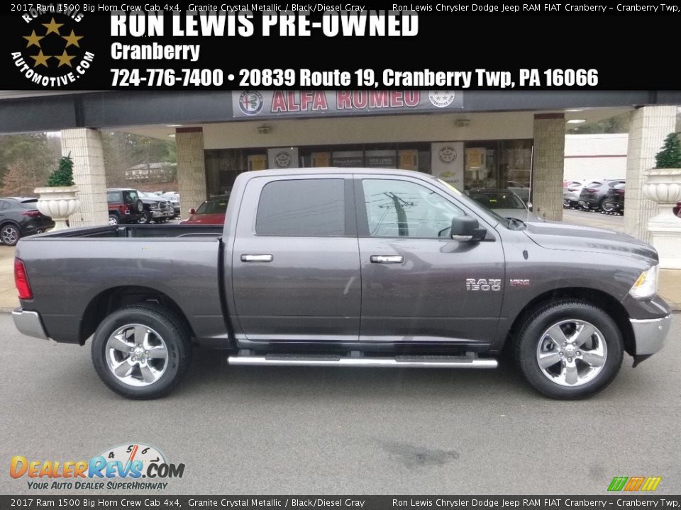 2017 Ram 1500 Big Horn Crew Cab 4x4 Granite Crystal Metallic / Black/Diesel Gray Photo #1