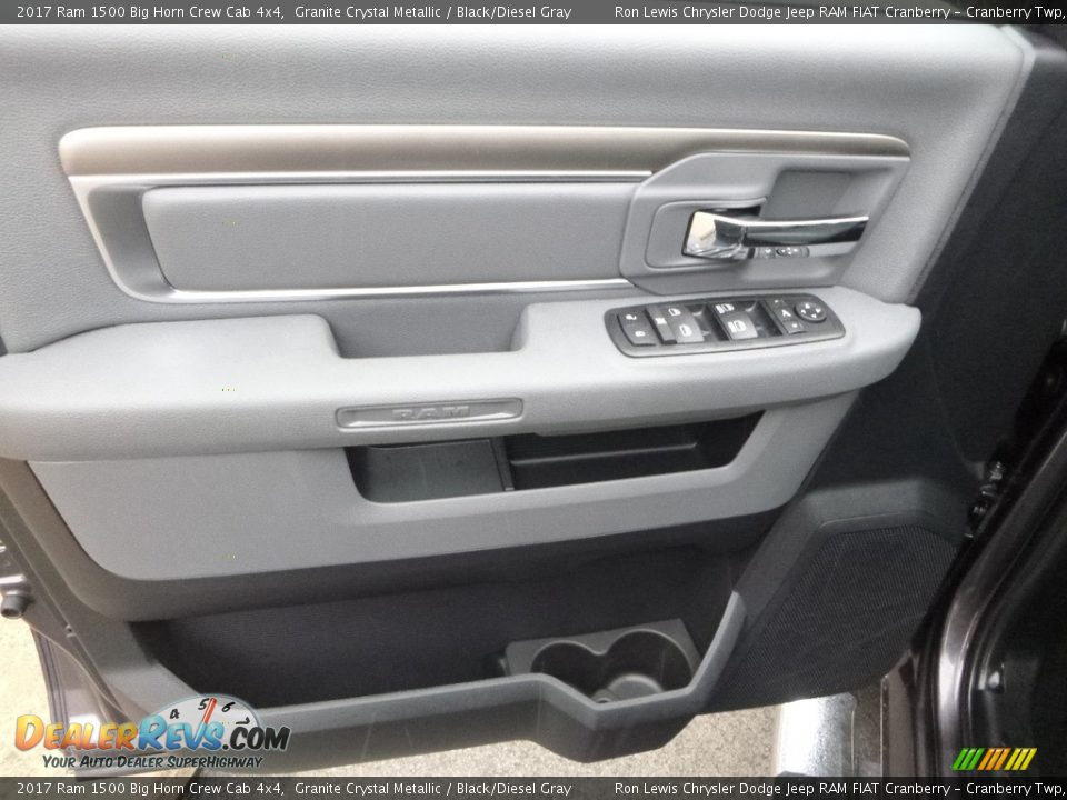 2017 Ram 1500 Big Horn Crew Cab 4x4 Granite Crystal Metallic / Black/Diesel Gray Photo #14