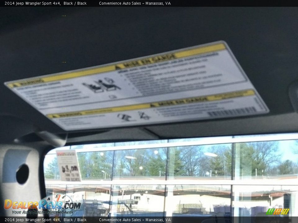 2014 Jeep Wrangler Sport 4x4 Black / Black Photo #34