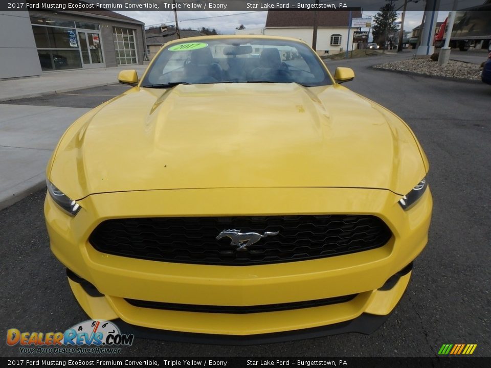 2017 Ford Mustang EcoBoost Premium Convertible Triple Yellow / Ebony Photo #2