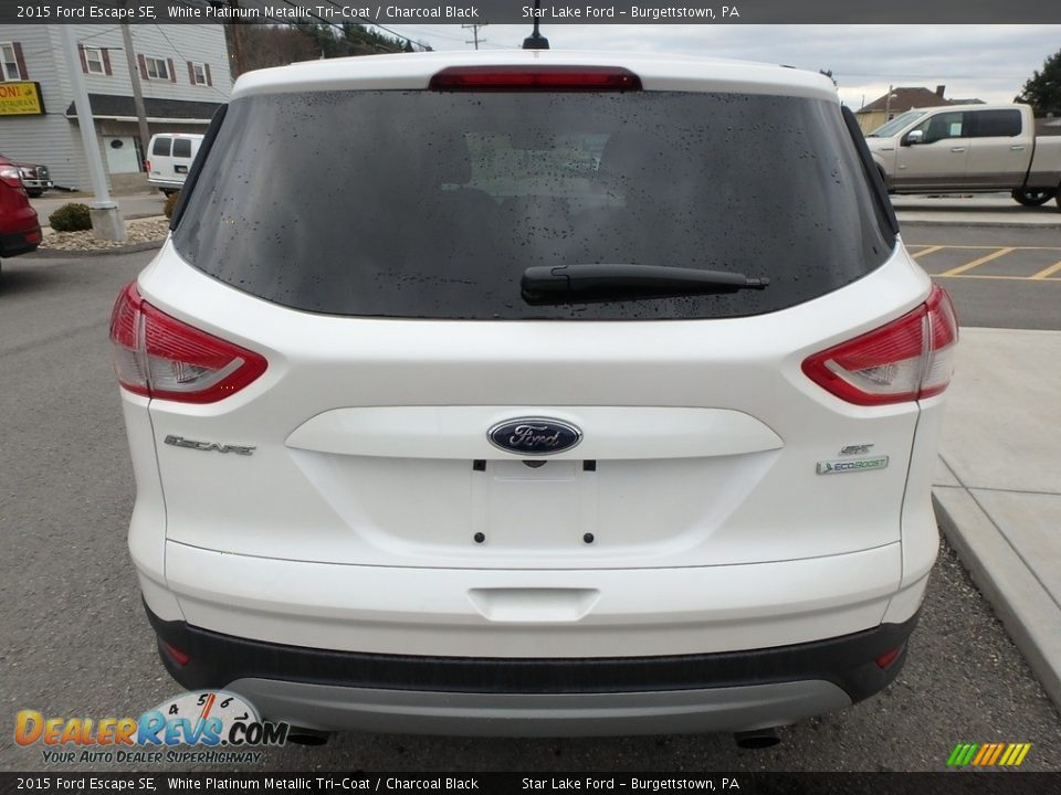 2015 Ford Escape SE White Platinum Metallic Tri-Coat / Charcoal Black Photo #6