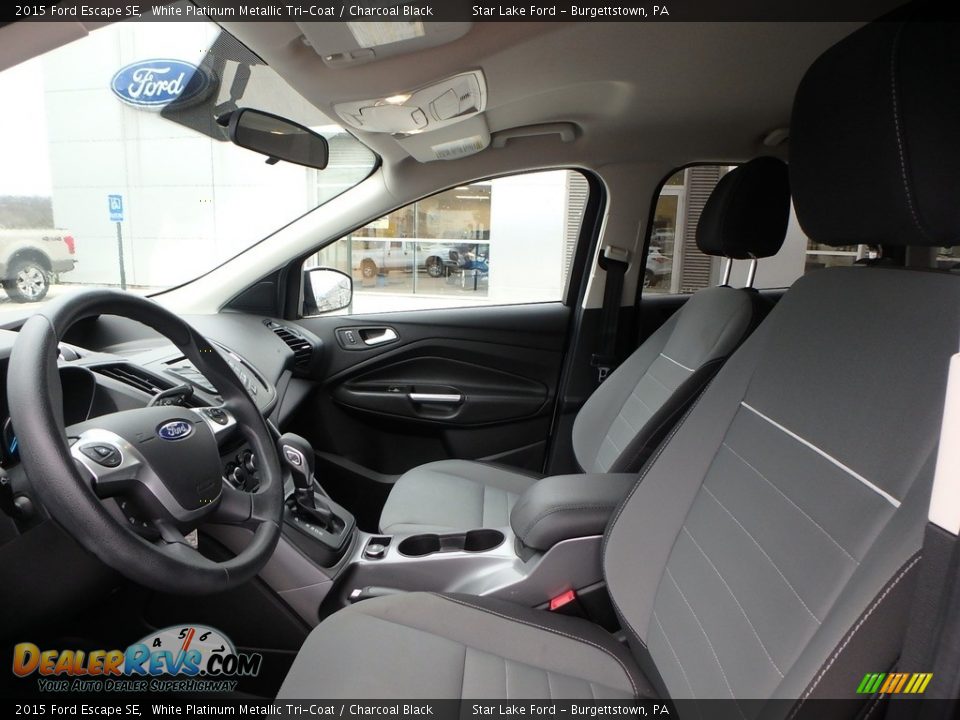 2015 Ford Escape SE White Platinum Metallic Tri-Coat / Charcoal Black Photo #10