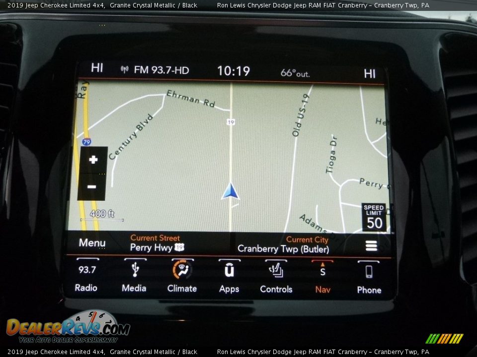 2019 Jeep Cherokee Limited 4x4 Granite Crystal Metallic / Black Photo #15