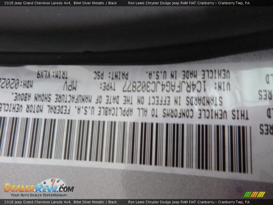 2018 Jeep Grand Cherokee Laredo 4x4 Billet Silver Metallic / Black Photo #14