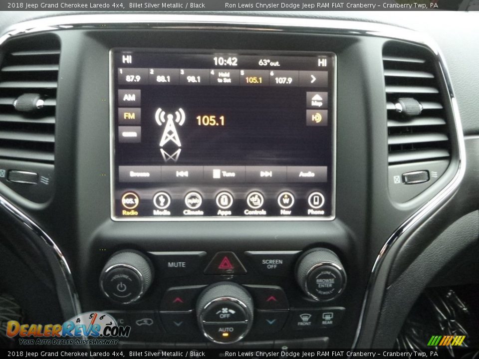 2018 Jeep Grand Cherokee Laredo 4x4 Billet Silver Metallic / Black Photo #15