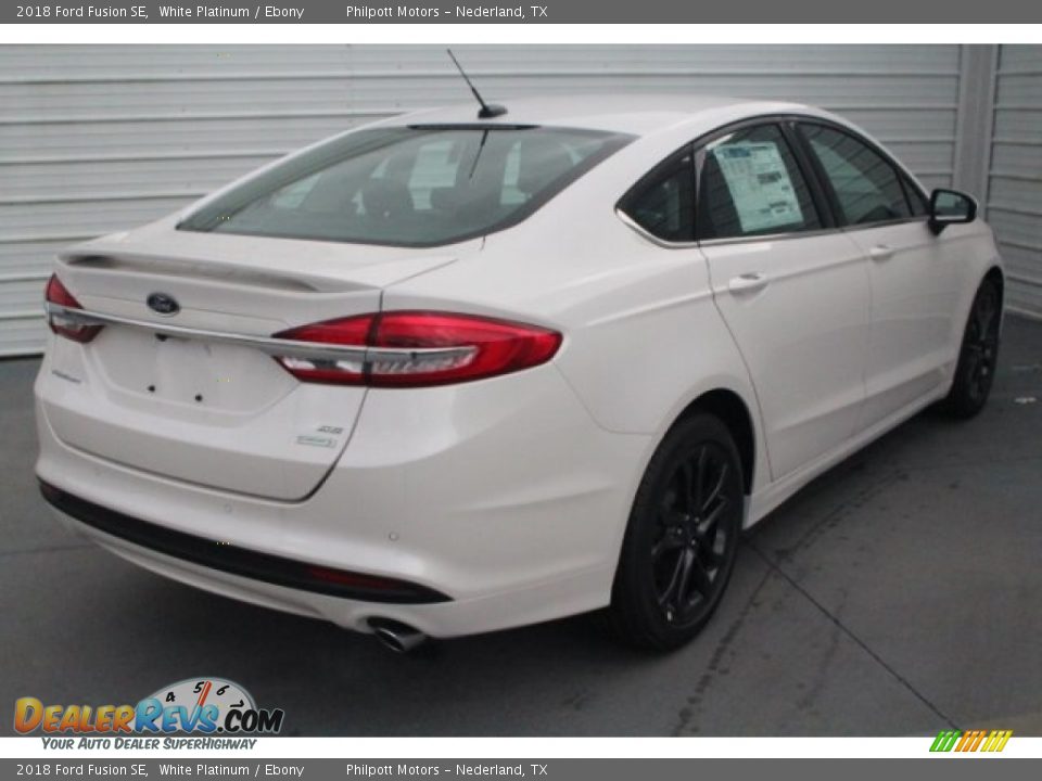 2018 Ford Fusion SE White Platinum / Ebony Photo #9