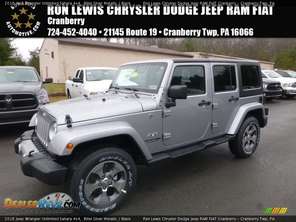 2018 Jeep Wrangler Unlimited Sahara 4x4 Billet Silver Metallic / Black Photo #1