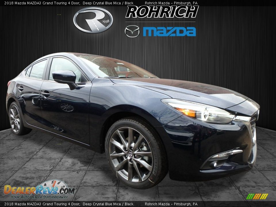 2018 Mazda MAZDA3 Grand Touring 4 Door Deep Crystal Blue Mica / Black Photo #1