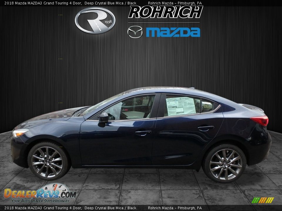 2018 Mazda MAZDA3 Grand Touring 4 Door Deep Crystal Blue Mica / Black Photo #3