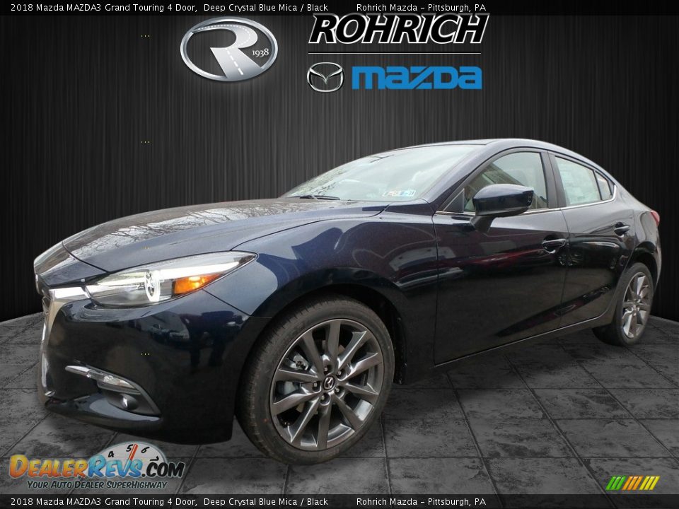 2018 Mazda MAZDA3 Grand Touring 4 Door Deep Crystal Blue Mica / Black Photo #4