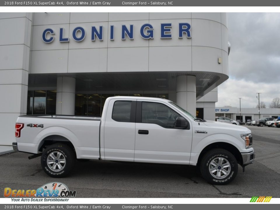 2018 Ford F150 XL SuperCab 4x4 Oxford White / Earth Gray Photo #2