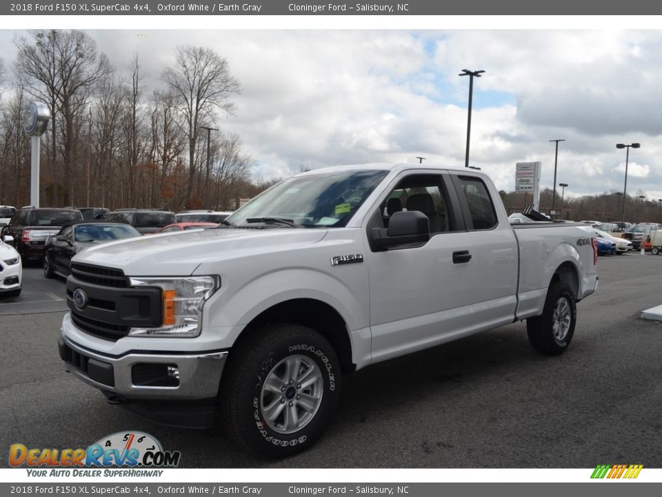 2018 Ford F150 XL SuperCab 4x4 Oxford White / Earth Gray Photo #3