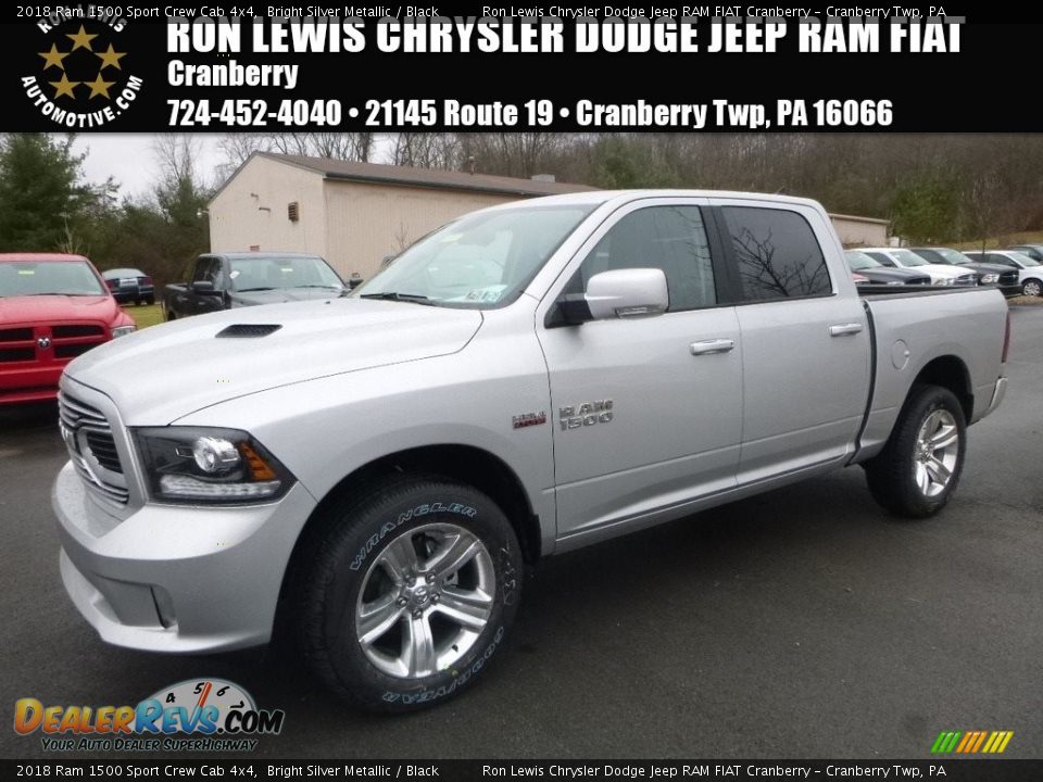 2018 Ram 1500 Sport Crew Cab 4x4 Bright Silver Metallic / Black Photo #1