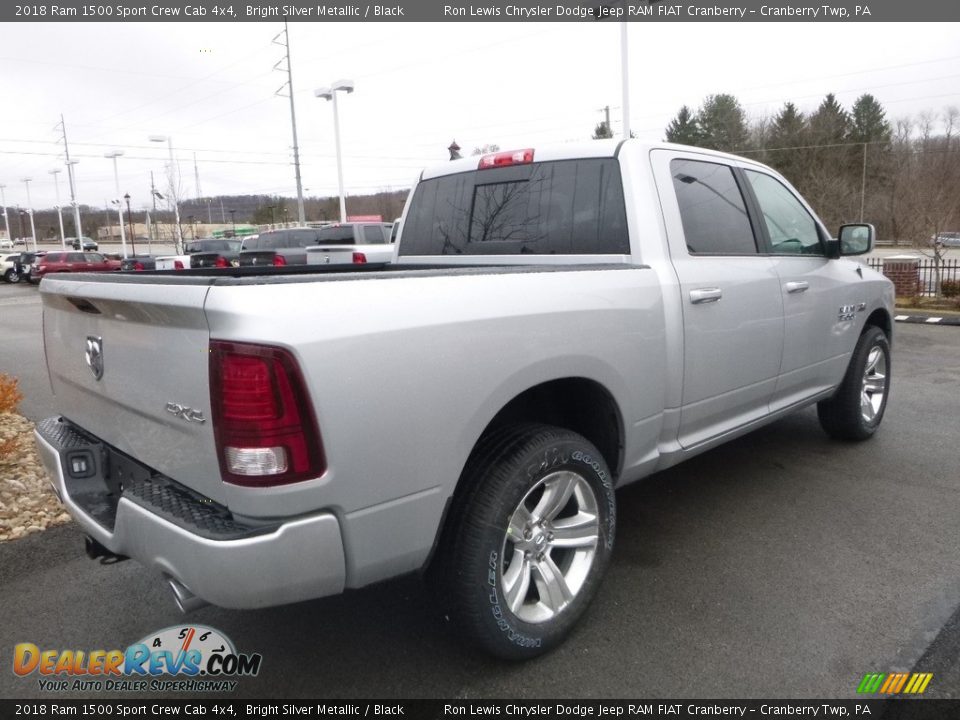 2018 Ram 1500 Sport Crew Cab 4x4 Bright Silver Metallic / Black Photo #5