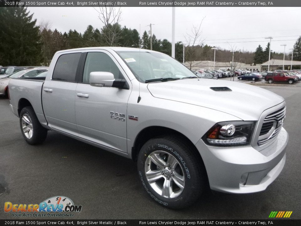 2018 Ram 1500 Sport Crew Cab 4x4 Bright Silver Metallic / Black Photo #7