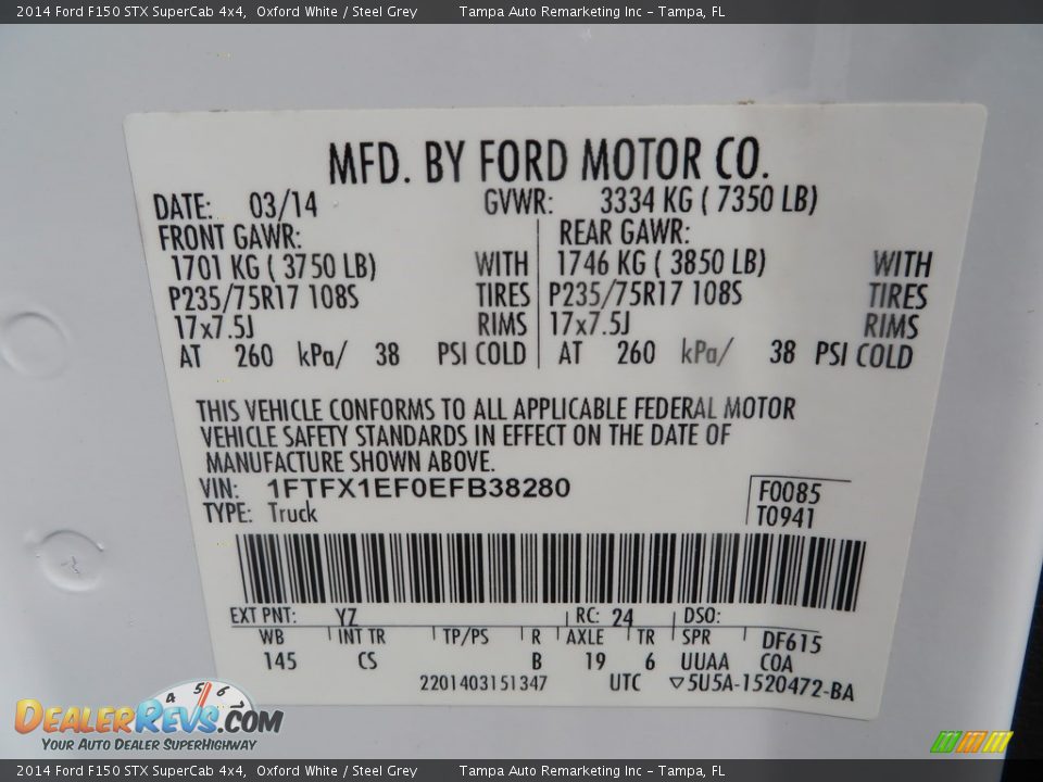 2014 Ford F150 STX SuperCab 4x4 Oxford White / Steel Grey Photo #32