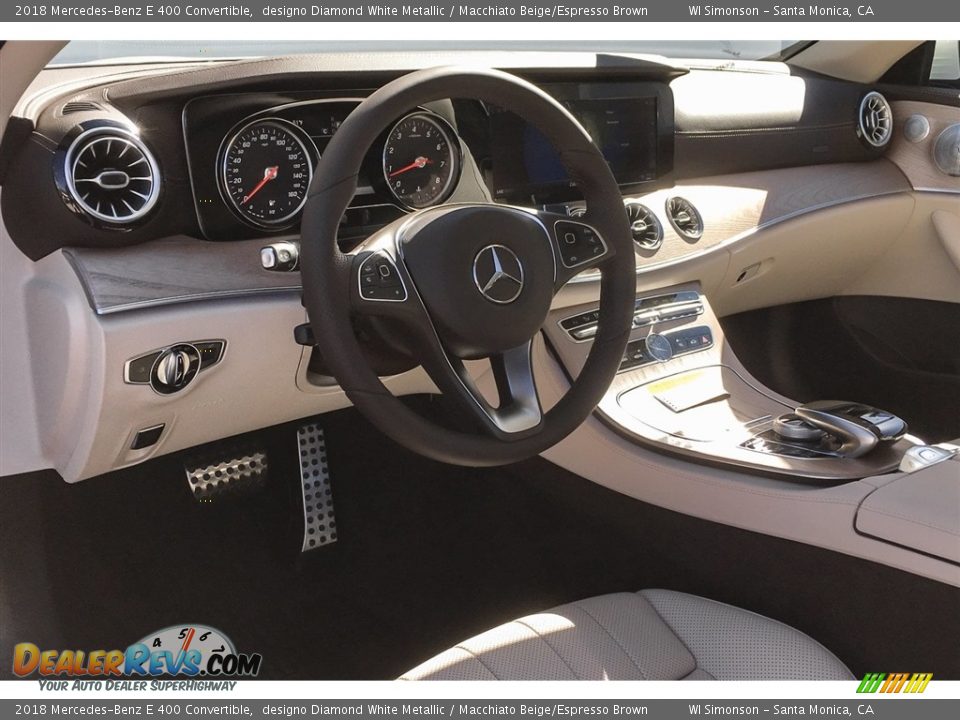 2018 Mercedes-Benz E 400 Convertible designo Diamond White Metallic / Macchiato Beige/Espresso Brown Photo #6