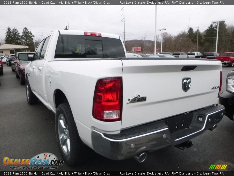 2018 Ram 1500 Big Horn Quad Cab 4x4 Bright White / Black/Diesel Gray Photo #3