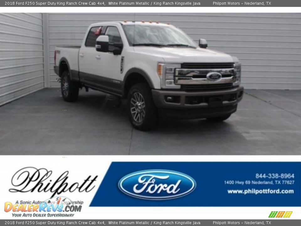 2018 Ford F250 Super Duty King Ranch Crew Cab 4x4 White Platinum Metallic / King Ranch Kingsville Java Photo #1