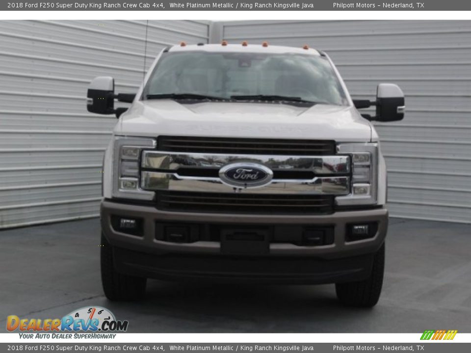 2018 Ford F250 Super Duty King Ranch Crew Cab 4x4 White Platinum Metallic / King Ranch Kingsville Java Photo #2