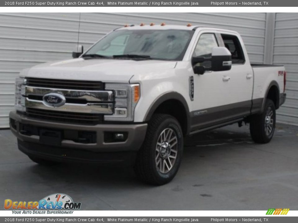 2018 Ford F250 Super Duty King Ranch Crew Cab 4x4 White Platinum Metallic / King Ranch Kingsville Java Photo #3
