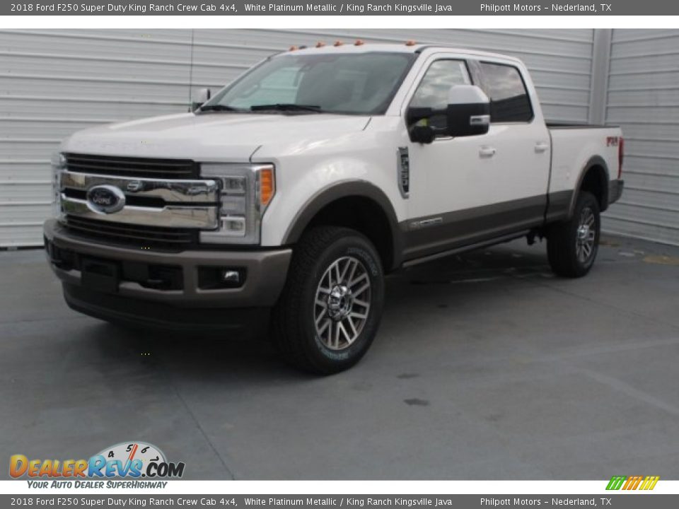 2018 Ford F250 Super Duty King Ranch Crew Cab 4x4 White Platinum Metallic / King Ranch Kingsville Java Photo #6
