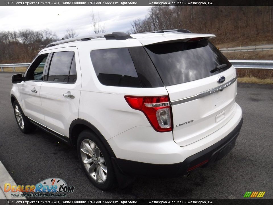 2012 Ford Explorer Limited 4WD White Platinum Tri-Coat / Medium Light Stone Photo #9