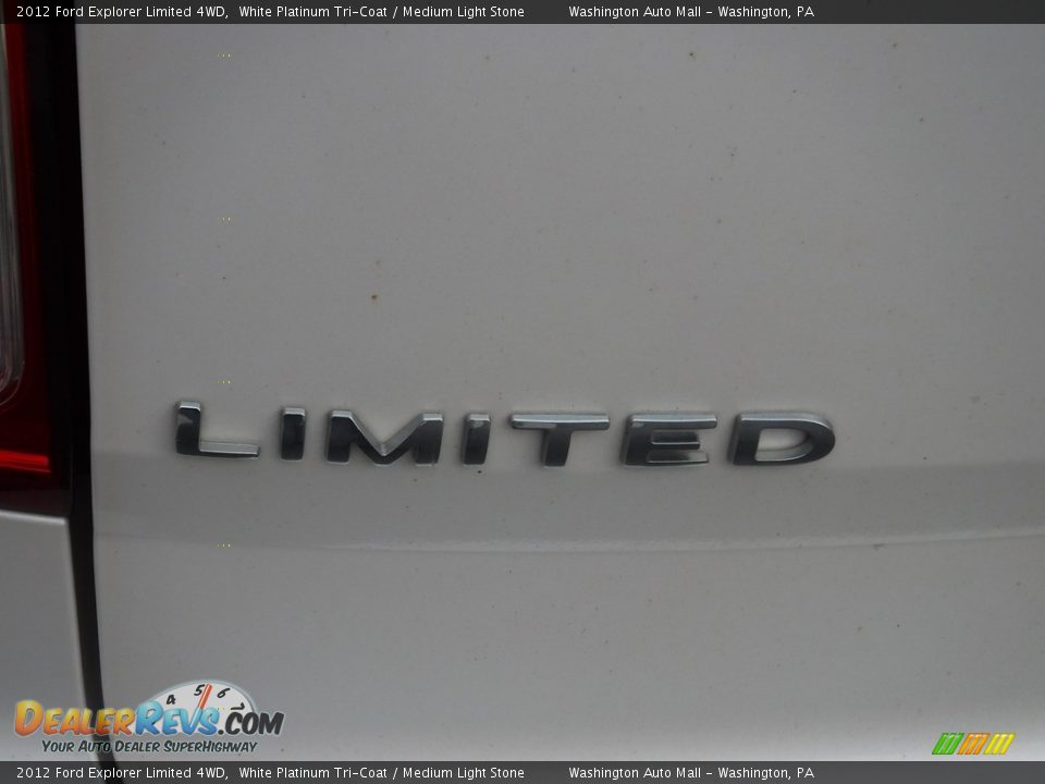 2012 Ford Explorer Limited 4WD White Platinum Tri-Coat / Medium Light Stone Photo #10