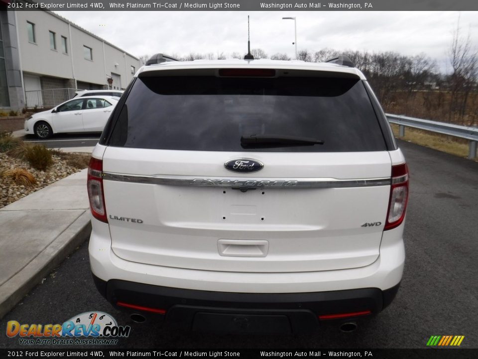 2012 Ford Explorer Limited 4WD White Platinum Tri-Coat / Medium Light Stone Photo #11