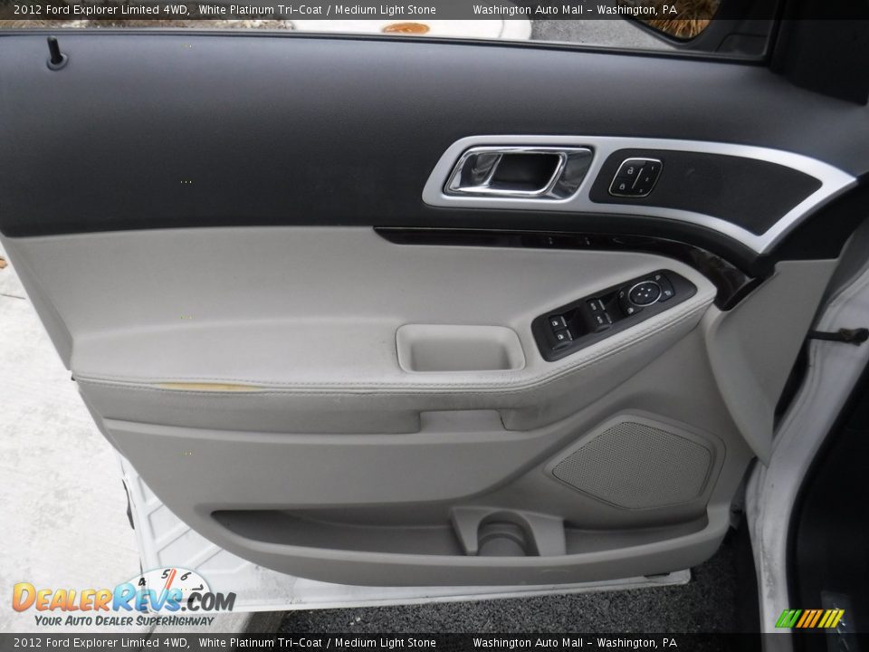 2012 Ford Explorer Limited 4WD White Platinum Tri-Coat / Medium Light Stone Photo #16