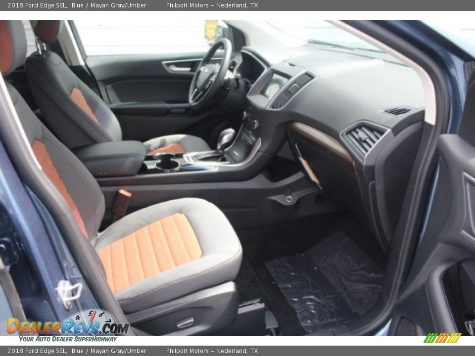 2018 Ford Edge SEL Blue / Mayan Gray/Umber Photo #35