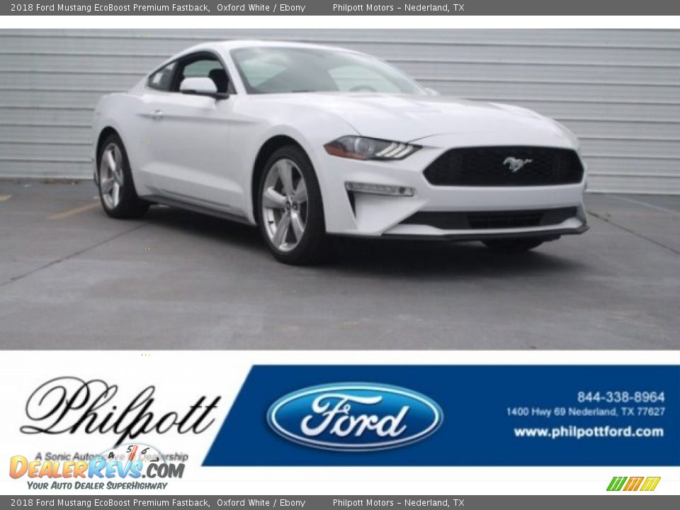 2018 Ford Mustang EcoBoost Premium Fastback Oxford White / Ebony Photo #1