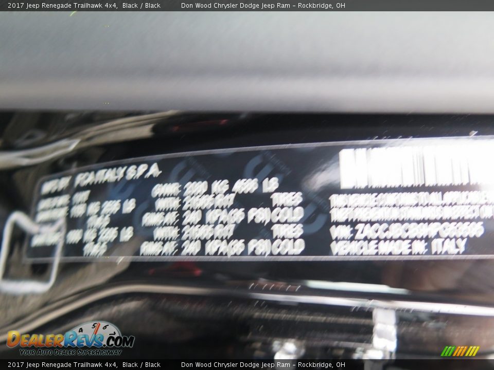 2017 Jeep Renegade Trailhawk 4x4 Black / Black Photo #33