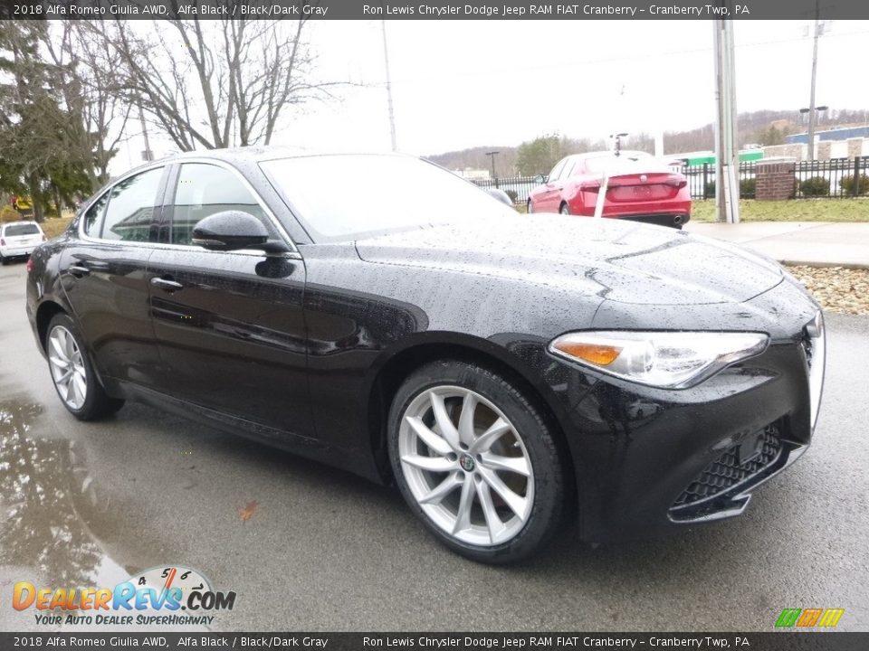 2018 Alfa Romeo Giulia AWD Alfa Black / Black/Dark Gray Photo #11