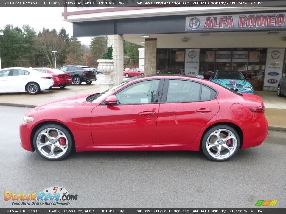 2018 Alfa Romeo Giulia Ti AWD Rosso (Red) Alfa / Black/Dark Gray Photo #3