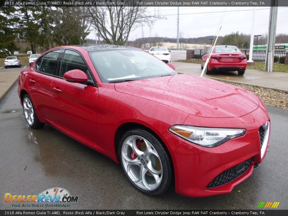 2018 Alfa Romeo Giulia Ti AWD Rosso (Red) Alfa / Black/Dark Gray Photo #10