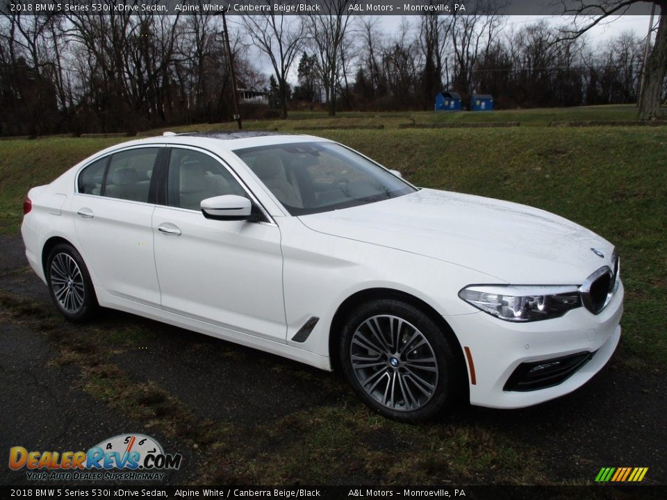 2018 BMW 5 Series 530i xDrive Sedan Alpine White / Canberra Beige/Black Photo #1
