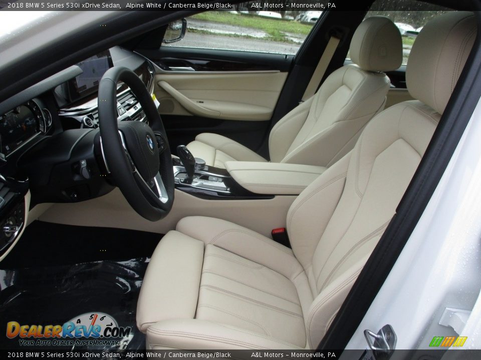 2018 BMW 5 Series 530i xDrive Sedan Alpine White / Canberra Beige/Black Photo #3