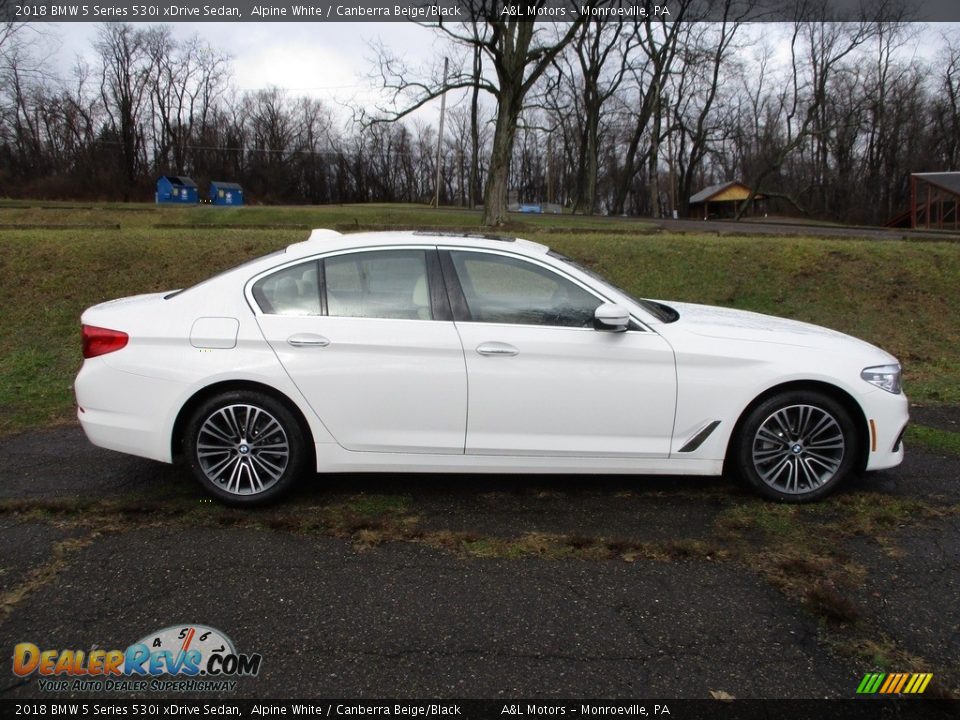 2018 BMW 5 Series 530i xDrive Sedan Alpine White / Canberra Beige/Black Photo #6