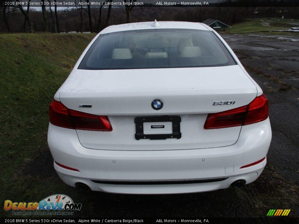 2018 BMW 5 Series 530i xDrive Sedan Alpine White / Canberra Beige/Black Photo #7