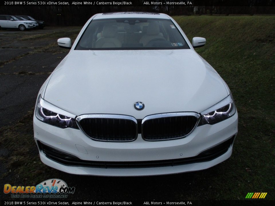 2018 BMW 5 Series 530i xDrive Sedan Alpine White / Canberra Beige/Black Photo #8