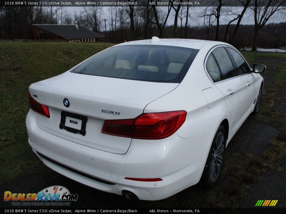 2018 BMW 5 Series 530i xDrive Sedan Alpine White / Canberra Beige/Black Photo #10